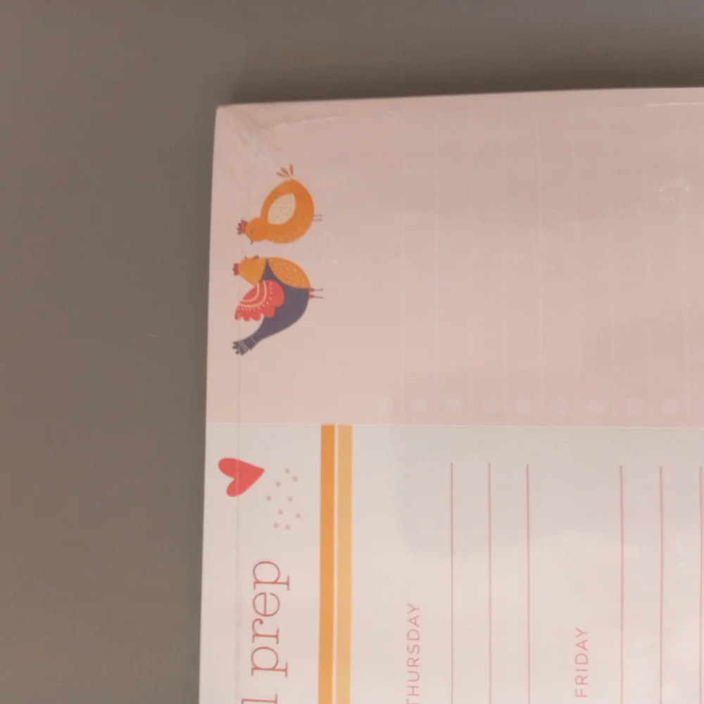Bella Big Chick Themed Weekly Meal Prep Planner 52 Sheets Magnetic Back Set Of 2